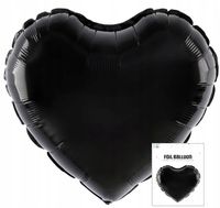 BALON FOLIOWY SERCE CZARNA DEKORACJA URODZINOWA NA PRZYJĘCIE 3D