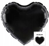 BALON FOLIOWY SERCE CZARNA DEKORACJA URODZINOWA NA PRZYJĘCIE 3D
