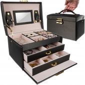 Kuferek na Biżuterię Szkatułka Organizer Pudełko Etui Elegancki na