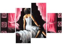 140CM 70 OBRAZ PIĘKNA DZIEWCZYNA CZERWIENI ŚCIENNY