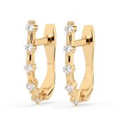 kolczyki z żółtego srebra 925 z diamentem (brylantem) 0,2 ct lab