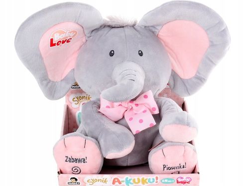 INTERAKTYWNY RÓŻOWY SŁONIK A KUKU RUSZA USZAMI ŚPIEWA I MÓWI PO POLSKU na Arena.pl