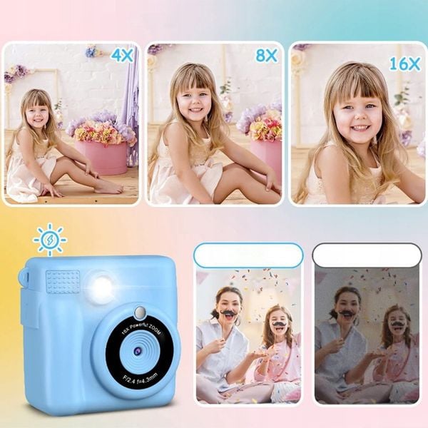 APARAT FOTOGRAFICZNY DLA DZIECI CYFROWY NATYCHMIASTOWY Z DRUKARKĄ + WKŁADY zdjęcie 11