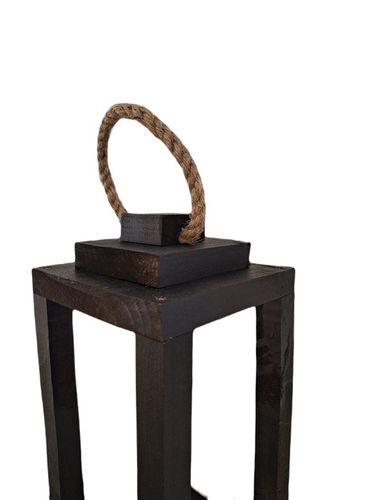 Lampion na Cmentarz Drewniany Latarenka Stroik Grób czarny z uchwytem 30 cm na Arena.pl