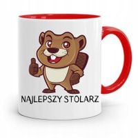 Kubek Czerwony Prezent Stolarza Najlepszy Stolarz Z Nadrukiem Ze Zdjęciem