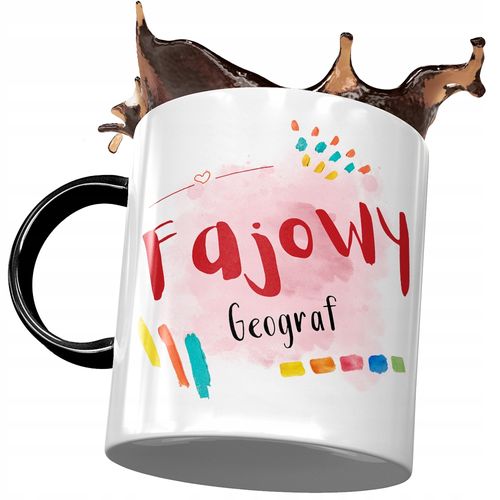 Kubek Czarny Dla Geografa Fajowy Geograf Kubek Z Nadrukiem Ze Zdjęciem na Arena.pl
