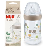 NUK FOR NATURE Butelka antykolkowa ze wskaźnikiem ciepła 260ml smoczek śr