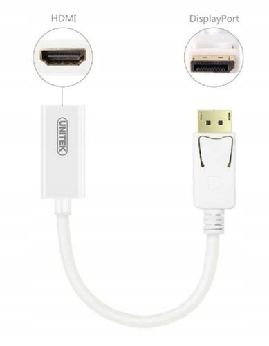 Adapter Unitek DisplayPort - HDMI 4K 20cm biały na Arena.pl