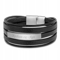 Skórzana bransoletka MĘSKA z grawerem DLA NIEGO