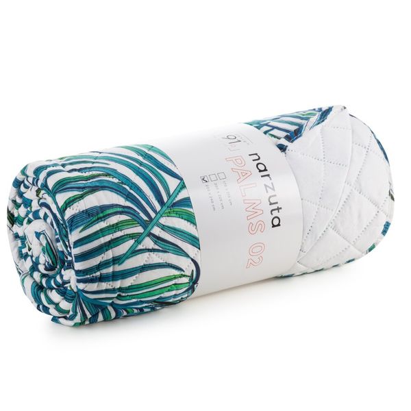 Narzuta dekoracyjna PALMS 170x210 biała w palmowe liście zdjęcie 4