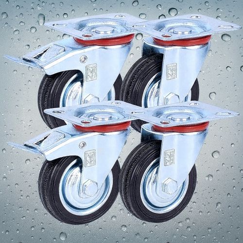 KÓŁKA OBROTOWE 75mm 200kg KOŁA METALOWO GUMOWE ZESTAW JEZDNY WÓZKÓW na Arena.pl