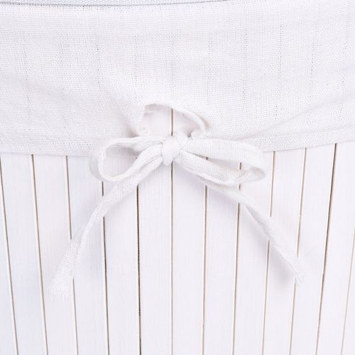 KOSZ POJEMNIK NA PRANIE BIELIZNĘ BAMBUSOWY NAROŻNY BIAŁY ŁAZIENKOWY 60L na Arena.pl