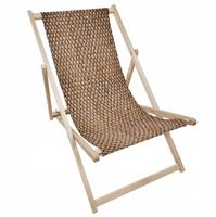 Leżak Drewniany Ogrodowy WIKLINA NADRUK Balkonowy Plażowy