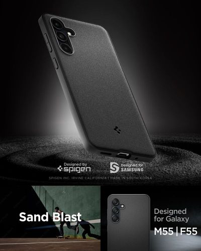 spigen essential sandblast galaxy m55 5g matte black na Arena.pl