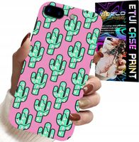 ETUI DO IPHONE ( 7 PLUS ) - KAKTUSY, KAKTUS NA RÓŻOWYM TLE + FOLIA
