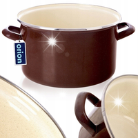 Garnek emaliowany indukcja na indukcję gaz BROWN duży 26 cm 6.5L ORION
