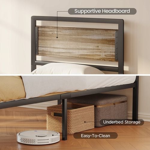 Bealife BF34 Łóżko 90x200 Metalowe Ciche Dla Młodzieży Szary na Arena.pl