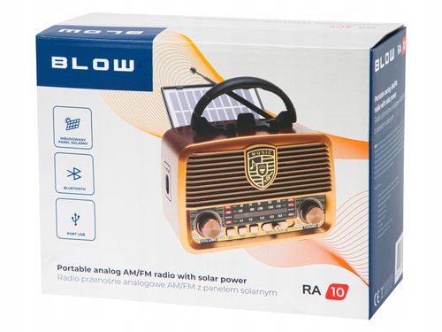 RADIO KUCHENNE PRZENOŚNE RETRO NA BATERIE SOLARNE BLUETOOTH ANTENA na Arena.pl