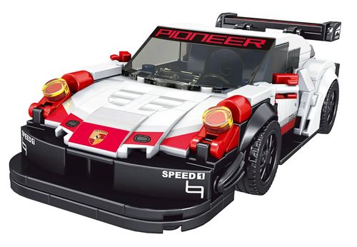 BIAŁE AUTO SPORTOWE UKŁADANKA  KLOCKI na Arena.pl