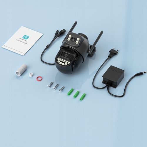 PODWÓJNA KAMERA 2W1 ZEWNĘTRZNA OBROTOWA IP WIFI 2x 5MPX QUAD HD MONITORING na Arena.pl