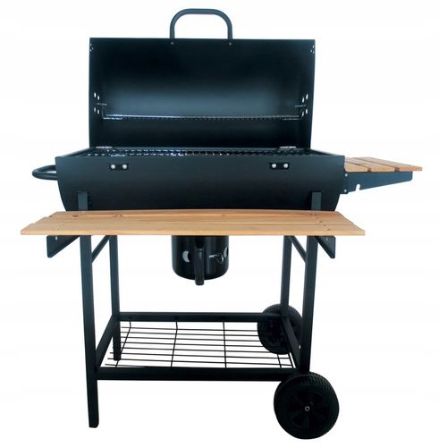 GRILL OGRODOWY DUŻY BBQ WĘGLOWY 3 RUSZTY Z POKRYWĄ TERMOMETR 71x36 cm RUSZT na Arena.pl