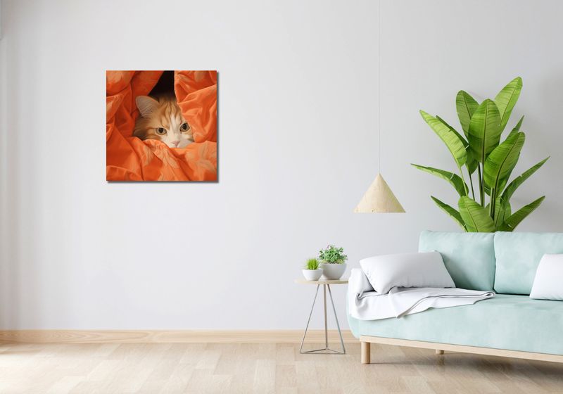 Obraz 60x60cm Ukryty Kot zdjęcie 2