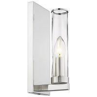 Ścienna LAMPA loftowa OXFORD W01045NI Cosmolight szklany kinkiet tuba do gabinetu przezroczysta