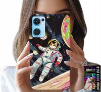 ETUI DO OPPO RENO7 5G - KOCI ASTRONAUTA KOT KOSMOS OBUDOWA CASE