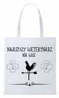 Dla Weterynarza Na Prezent Torba Eco Biała Shopper Z Nadrukiem Ze Zdjęciem