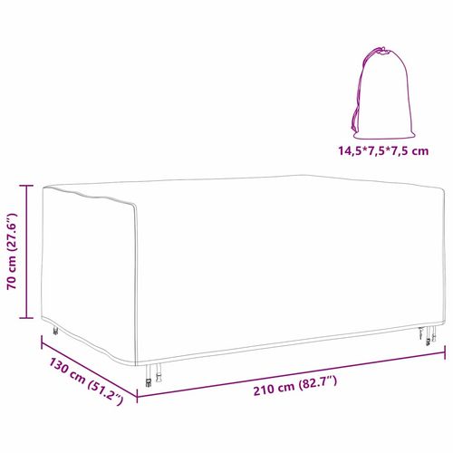 Pokrowiec na meble ogrodowe Czarny 210 x 130 x 70 cm 600D na Arena.pl