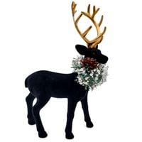 RENIFER ŚWIĄTECZNY CZARNY DEKORACJA NA ŚWIĘTA JELONEK RENIFER FIGURKA 30 cm