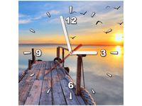 30X30CM ZEGAR DREWNIANY POMOST OBRAZ DREWNO