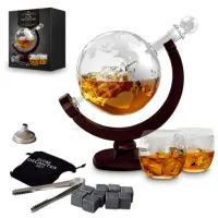 Zestaw do whisky KARAFKA GLOBUS + szklanki prezent na urodziny 18-99 faceta
