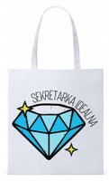 Dla Sekretarki Na Prezent Torba Eco Biała Shopper Z Nadrukiem Ze Zdjęciem