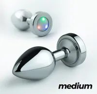 crushious borealis metalowy plug led rgb srebrny medium 8,5 cm