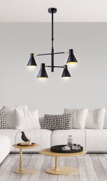 Less zwis 4x40W E14 czarny matowy zdjęcie 15