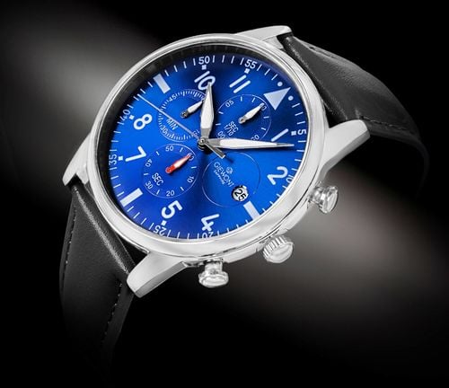 zegarek męski giewont chronograph sapphire czarno niebieski gw5630-a3 na Arena.pl