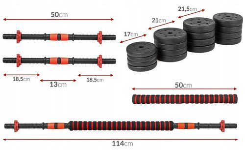 Hantle 40kg 2x20kg regulowane + SZTANGA ZESTAW CIĘŻARKÓW DO ĆWICZEŃ na Arena.pl