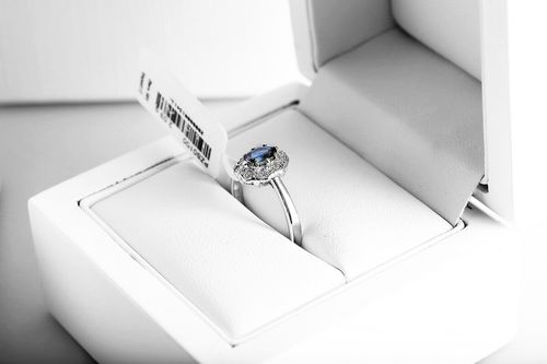 pierścionek z szafirem i diamentami dowolne złoto 585 żółte 18 na Arena.pl