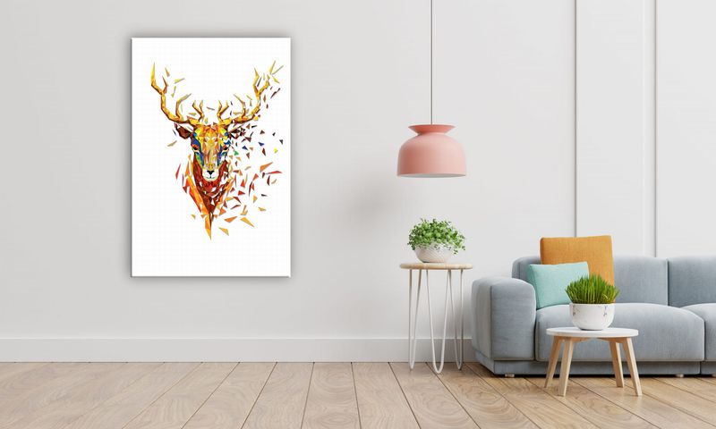 OBRAZ NA PŁÓTNIE 025 Geometryczny jeleń 60x90cm zdjęcie 5