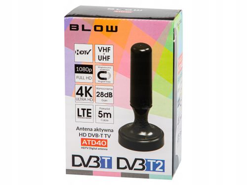 MOCNA ANTENA AKTYWNA POKOJOWA DVBT2 TV FHD 4K MUX-8 LTE WZMACNIACZ MAGNES na Arena.pl
