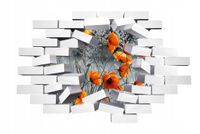 Naklejka samoprzylepna 3D efekt czerwone kwiaty