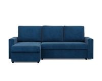 Narożnik do salonu, BLOM, sztruks, 231x140x92 cm, granatowy