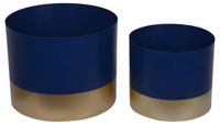Kpl.2 donic granatowych metalowych ze złotym dołem wysokie