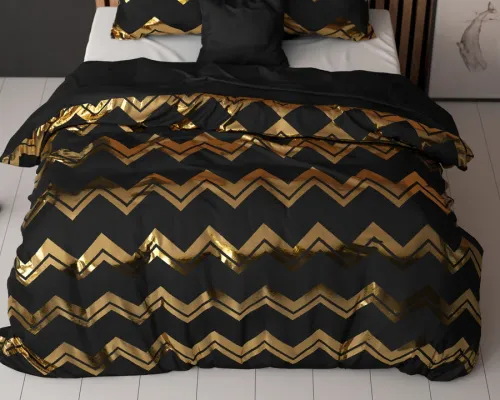 200x220 WAVE kpl pościeli mikrofibra  z foliowym nadrukiem czarny na Arena.pl