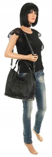 Torebka Damska listonoszka worek na ramię duża pojemna CWHS0581 Czarna na Arena.pl