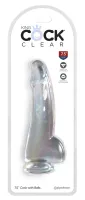 king cock clear model zakrzywiony z przyssawką przezroczysty 19 cm