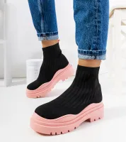 Czarno różowe wysokie sneakersy Marks 39