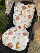 wkładka do wózka dwustronna bambusowa velvet bambus