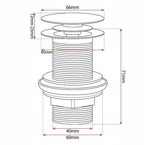 Korek umywalkowy automatyczny bez przelewu klik klak chrom srebrny mosiężny na Arena.pl